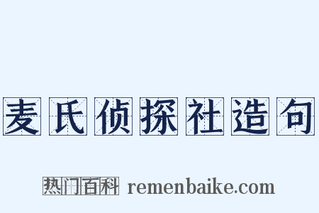 麦氏侦探社造句是什么意思的图片
